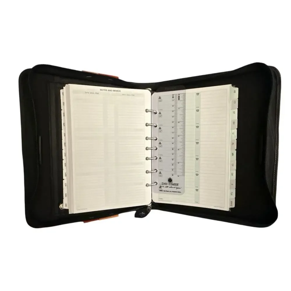 Leather Portfolio Binder 8.5x11 Professional Organizer with Zipper Closure